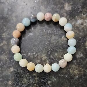 Handmade Natural Stone Amazonite Beaded Bracelet